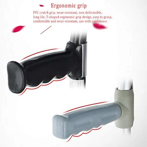 RajoNN Bastones Muletas de antebrazo de Aluminio Ajustables para niños y Adultos de Baja Estatura, Mangos ergonómicos, Reduce la Fatiga del Brazo y el Dolor de Artritis, ng o Senderismo Viga de