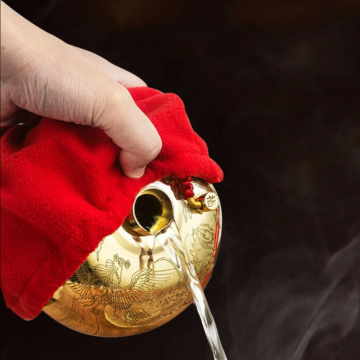Bolsa de agua caliente de cobre con funda de punto de gran capacidad, bolsa de agua caliente para aliviar el dolor, bolsa de agua caliente, botellas calefactoras, brindan máxima calidez y comodi