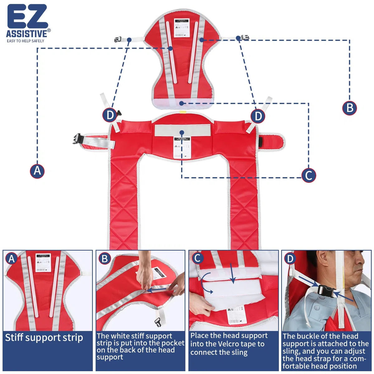 EZ Assistive Eslinga de elevación para pacientes, ortesis médicas de transferencia de ayuda de elevación de pacientes para baño de ducha de ancianos, elevadores de pacientes para uso doméstico,
