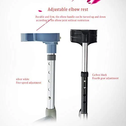 RajoNN Bastones Muletas de antebrazo de Aluminio Ajustables para niños y Adultos de Baja Estatura, Mangos ergonómicos, Reduce la Fatiga del Brazo y el Dolor de Artritis, ng o Senderismo Viga de